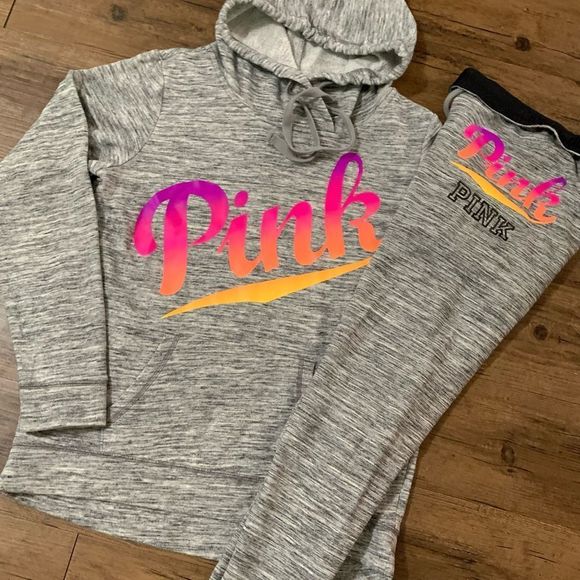 PINK VS OMBRÉ SIGNATURE HOODIE/JOGGER PANTS OUTFIT S - Picture 3 of 13